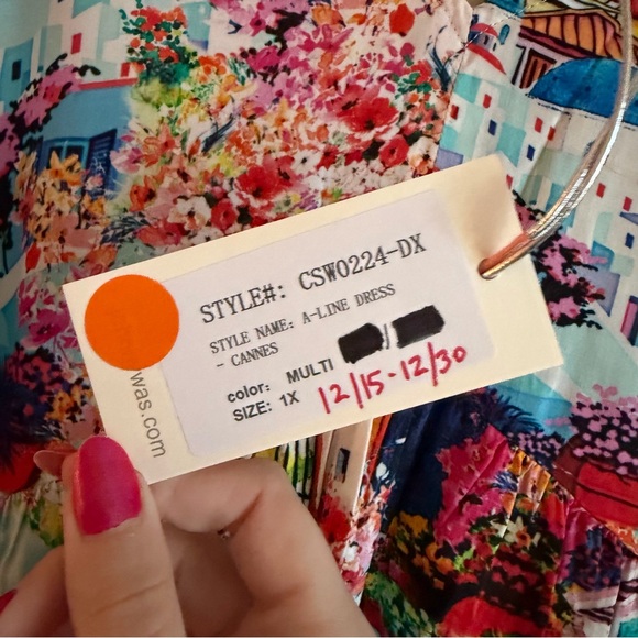 Johnny Was Cannes A-Line Cover Up Dress Blue Seaside Size 1X NWT - Picture 5 of 8